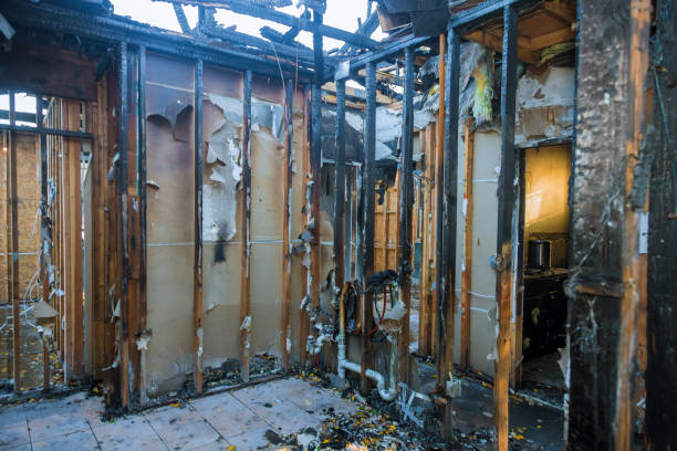 Professional Emergency Fire Cleanup technician working in Van Vleck, TX